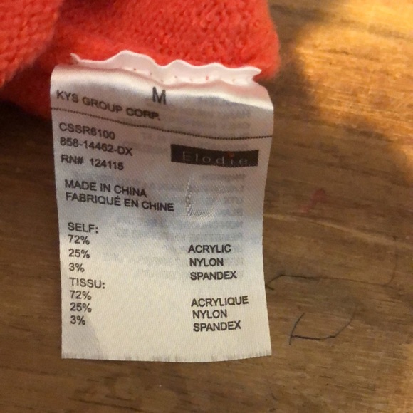 Elodie Sz M tangerine sorbet orange sweater. Vintage vibes w/ Gathered shoulders - Picture 10 of 10